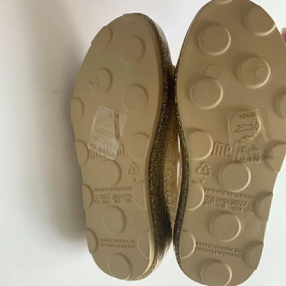 NIB Mel Be by Melissa Girl Golden Sneakers, Size 12 Toddler